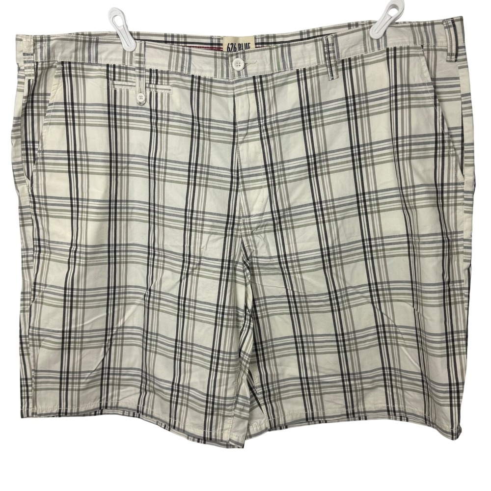 626 Blue Vintage‎ Plaid Chino Shorts Men Size 54 Cream multicolor